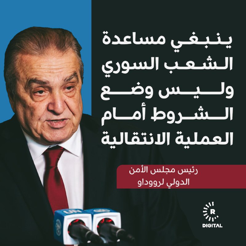 رئيس مجلس الأمن لرووداو: القرار 2254 الخاص بسوريا يتضمن مبادئ أساسية رغم قدمه