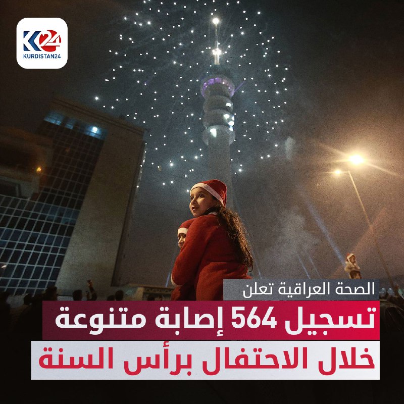 الصحة العراقية تعلن تسجيل 564 إصابة متنوعة خلال الاحتفال برأس السنة