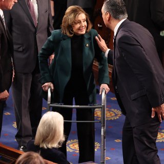 JUST IN: 🇺🇸 US Congress' most successful stock trader Nancy Pelosi seen using a walker on the House floor.@WatcherGuru