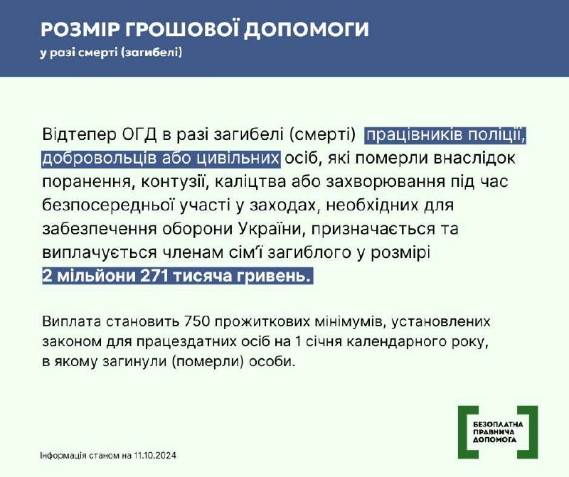 Зображення до поточного посту у каналі "Безоплатна правнича допомога" - @ualegalaid